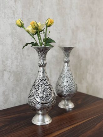گلدان صراحی 25 آبکاری نقره
