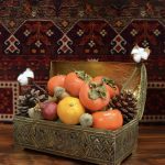 جعبه جواهر قلمزنی چهره برنجی بزرگ سیاه قلم