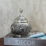 قندان 25 قلمزنی اسلیمی | آبکاری نقره | سیاه قلم